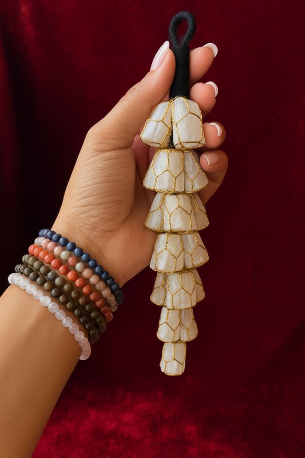 21 Beads Selenite Raw Hanging