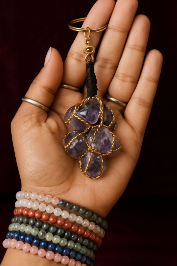 Amethyst Tumble Key Chain