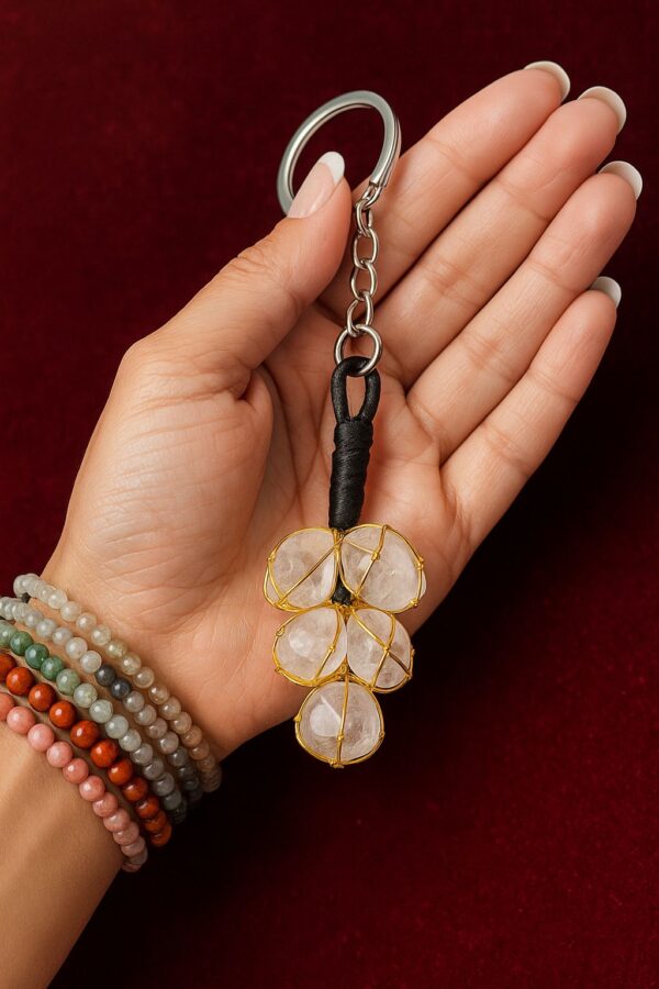 Clear quartz Tumble Key Chain